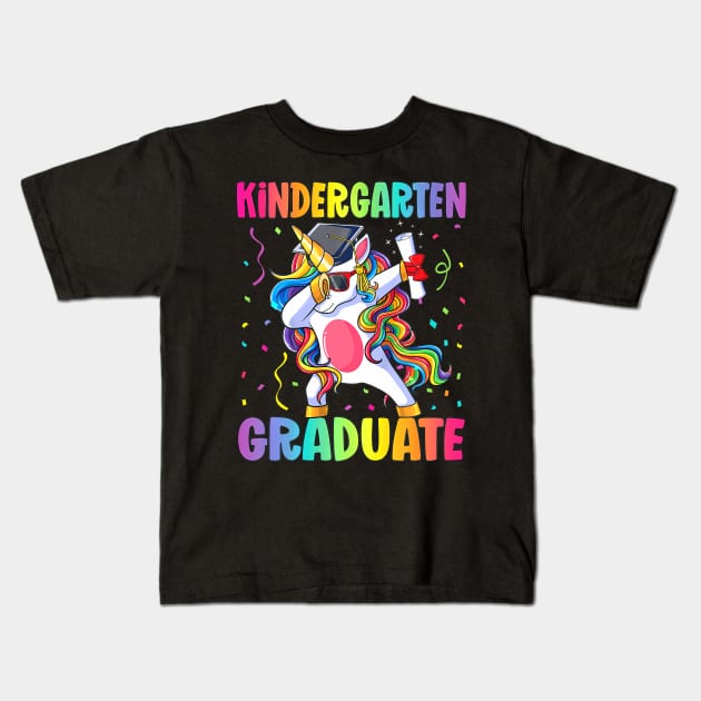 Kids Kindergarten Graduation Unicorn Kids T-Shirt by mccloysitarh